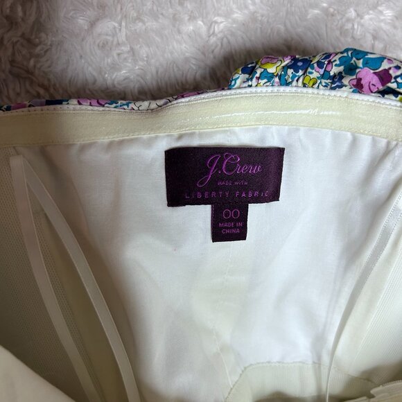 J. Crew made with Liberty Fabric Colorful Floral Print Sheath One Shoulder Dress - Picture 5 of 8